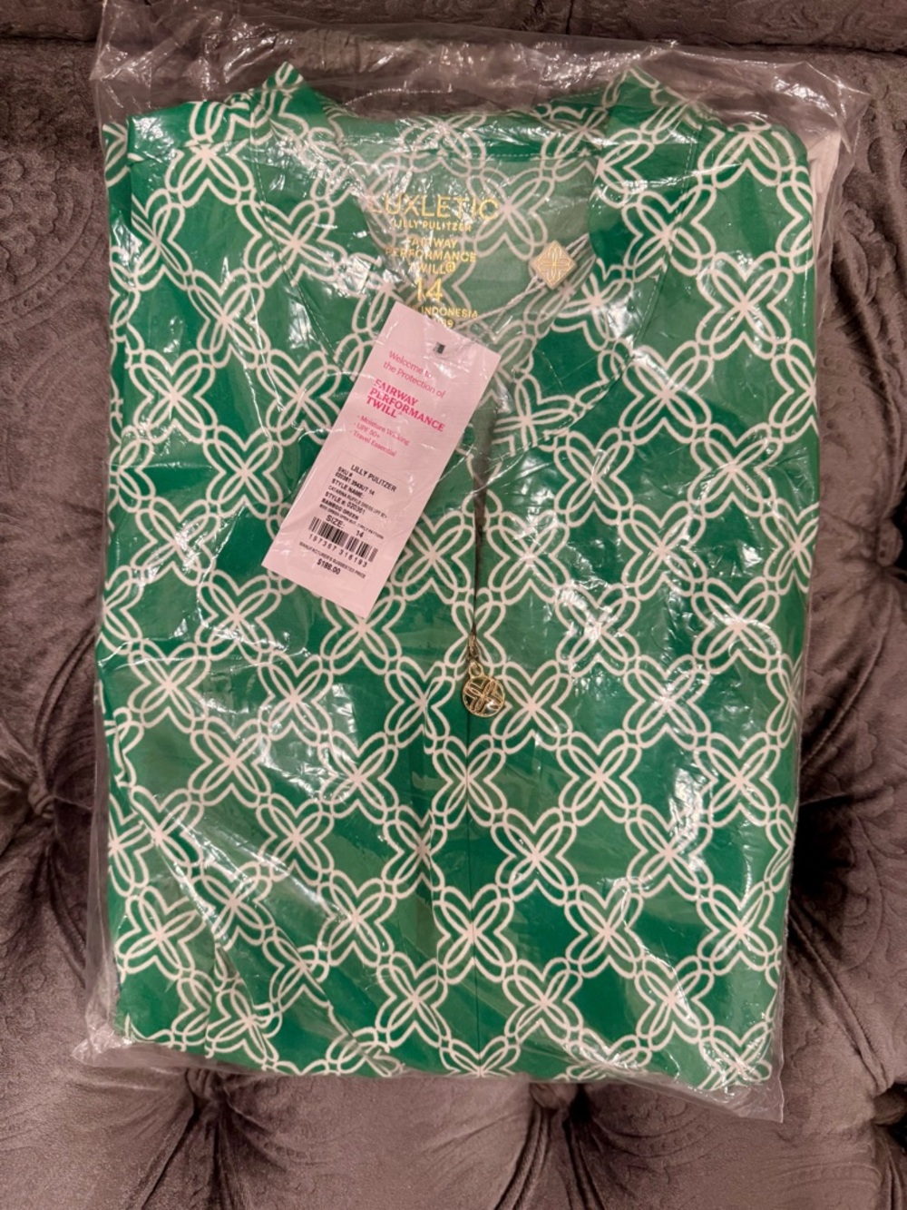 NWT Lilly Pulitzer 14 UPF 50+ Luxletic Catarina Ruffle Dress “Bamboo Green” - Picture 7 of 9